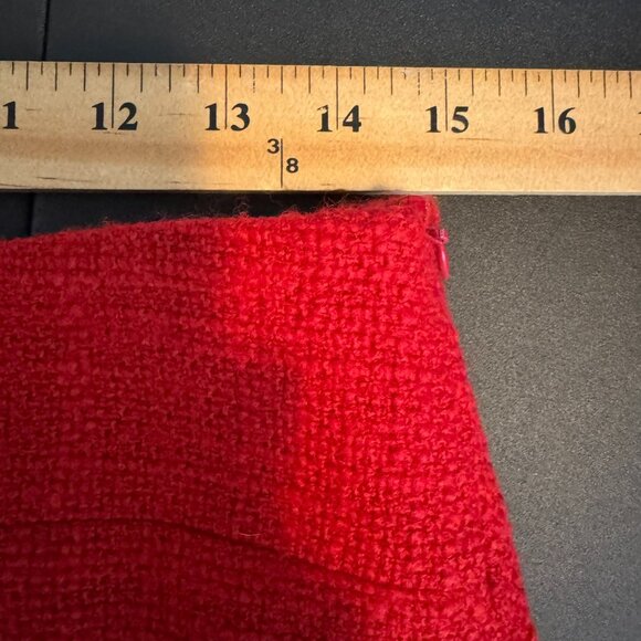 Adolfo Dominguez Red Tweed Boucle Knit Trumpet Skirt, Career, Size 42 EU - Picture 5 of 8